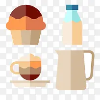 扁平化杯子和瓶子-空若网 扁平化杯子和瓶子-空若网