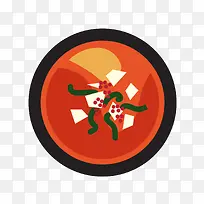 俯视图番茄汤食物设计-空若网 俯视图番茄汤食物设计-空若网