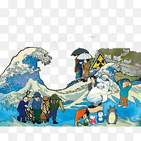 海浪插画-空若网 海浪插画-空若网