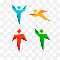 4款创意运动小人标志矢量图-空若网 4款创意运动小人标志矢量图-空若网