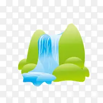 瀑布插画-空若网 瀑布插画-空若网