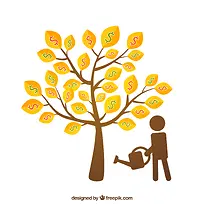 创意金色钱币树-空若网 创意金色钱币树-空若网