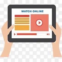 矢量手绘手拿平板展示-空若网 矢量手绘手拿平板展示-空若网