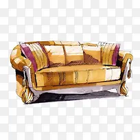 电脑手绘家居黄色沙发-空若网 电脑手绘家居黄色沙发-空若网