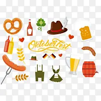 矢量元素啤酒节美味的食物-空若网 矢量元素啤酒节美味的食物-空若网