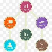 多彩简约圆圈箭头装饰图案-空若网 多彩简约圆圈箭头装饰图案-空若网