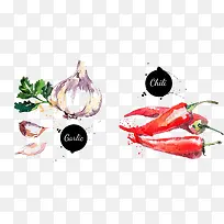 水彩墨蔬菜-空若网 水彩墨蔬菜-空若网