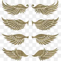 四对黄褐色复古翅膀-空若网 四对黄褐色复古翅膀-空若网