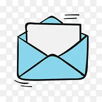 矢量拆开的蓝色信封素材-空若网 矢量拆开的蓝色信封素材-空若网