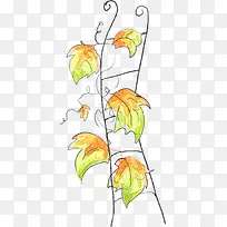 手绘水墨艺术树枝插画造型-空若网 手绘水墨艺术树枝插画造型-空若网