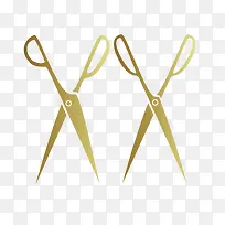 矢量卡通扁平化金色剪刀png-空若网 矢量卡通扁平化金色剪刀png-空若网