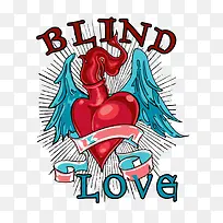 翅膀桃心丝带T恤印花图片-空若网 翅膀桃心丝带T恤印花图片-空若网