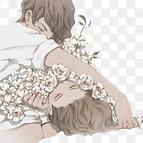 花丛里的男女-空若网 花丛里的男女-空若网