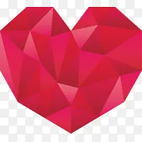 红色低多边形情人节爱心-空若网 红色低多边形情人节爱心-空若网