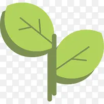 绿色扁平清新嫩芽-空若网 绿色扁平清新嫩芽-空若网