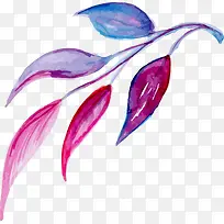 手绘紫色树叶-空若网 手绘紫色树叶-空若网