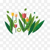 手绘卡通玫瑰花和叶子-空若网 手绘卡通玫瑰花和叶子-空若网