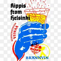 英文时尚手握酒杯卡通图片-空若网 英文时尚手握酒杯卡通图片-空若网