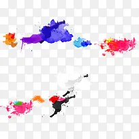 多彩泼墨喷溅点缀装饰-空若网 多彩泼墨喷溅点缀装饰-空若网