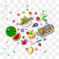 野餐食物矢量素材-空若网 野餐食物矢量素材-空若网