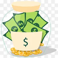 玻璃罐子里的货币矢量素材-空若网 玻璃罐子里的货币矢量素材-空若网