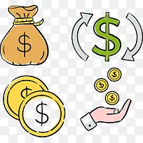 手拿金币手账素材-空若网 手拿金币手账素材-空若网