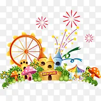 儿童乐园矢量插画-空若网 儿童乐园矢量插画-空若网