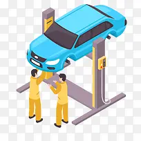 彩色扁平化汽修元素-空若网 彩色扁平化汽修元素-空若网