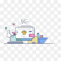 卡通扁平化化学实验仪器-空若网 卡通扁平化化学实验仪器-空若网