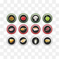 水果肉类鸡蛋图标集合-空若网 水果肉类鸡蛋图标集合-空若网