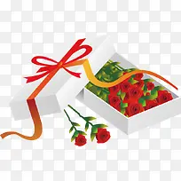 矢量盒子里的玫瑰花-空若网 矢量盒子里的玫瑰花-空若网