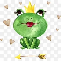 水彩青蛙可爱的素材-空若网 水彩青蛙可爱的素材-空若网