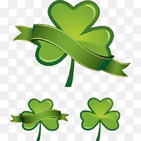 矢量手绘四叶草边框-空若网 矢量手绘四叶草边框-空若网