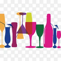 矢量彩色酒具-空若网 矢量彩色酒具-空若网