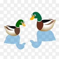 矢量两只小鸭子-空若网 矢量两只小鸭子-空若网