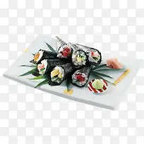 白色长方形盘子里的寿司-空若网 白色长方形盘子里的寿司-空若网