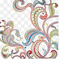 矢量彩色花纹背景-空若网 矢量彩色花纹背景-空若网