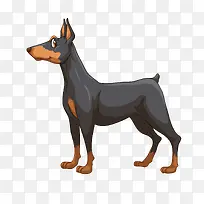 灰色扁平化小狗卡通插画-空若网 灰色扁平化小狗卡通插画-空若网