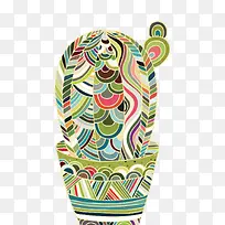 矢量几何彩绘仙人掌-空若网 矢量几何彩绘仙人掌-空若网