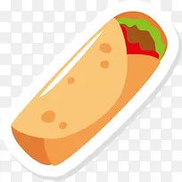 卷曲的矢量卡通风格墨西哥卷-空若网 卷曲的矢量卡通风格墨西哥卷-空若网