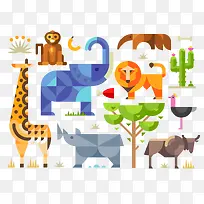 扁平化卡通动物设计-空若网 扁平化卡通动物设计-空若网