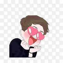 卡通激动惊呼眼毛爱心的男子素材-空若网 卡通激动惊呼眼毛爱心的男子素材-空若网