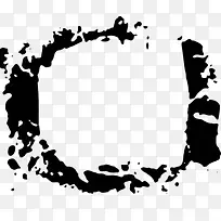 黑色厚实墨点长方形边框水墨图案-空若网 黑色厚实墨点长方形边框水墨图案-空若网
