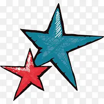 手绘多彩星星-空若网 手绘多彩星星-空若网