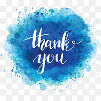 蓝色水彩晕染谢谢-空若网 蓝色水彩晕染谢谢-空若网