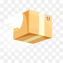 卡通戴翅膀飞行的包裹矢量图-空若网 卡通戴翅膀飞行的包裹矢量图-空若网