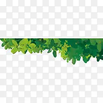 手绘绿色林荫树叶-空若网 手绘绿色林荫树叶-空若网