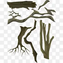 枯木矢量素材-空若网 枯木矢量素材-空若网