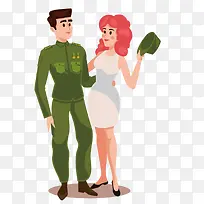 矢量军人情侣-空若网 矢量军人情侣-空若网