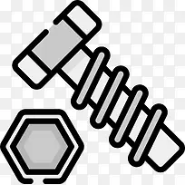 扁平风卡通工业工具螺丝螺母图标-空若网 扁平风卡通工业工具螺丝螺母图标-空若网